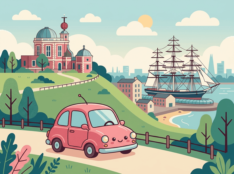 Illustration of a London landmark near Greenwich