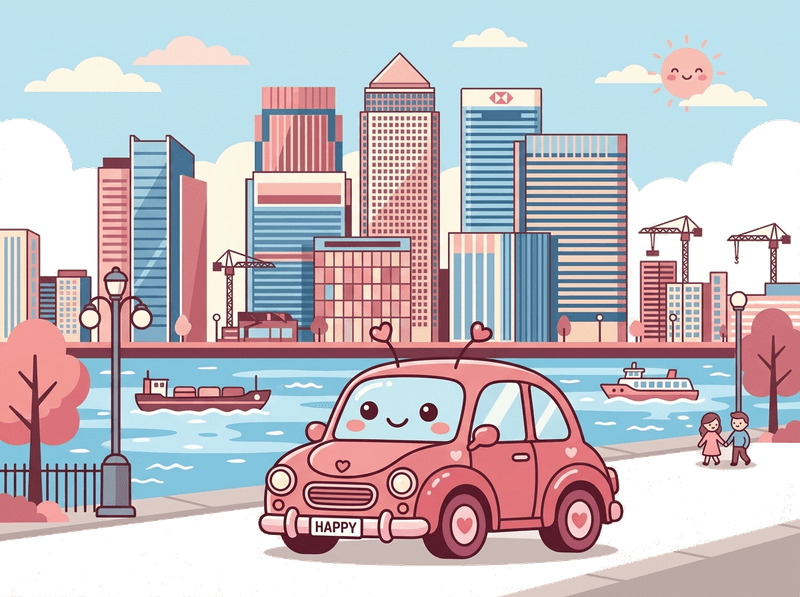 Illustration of a London landmark near Tower Hamlets